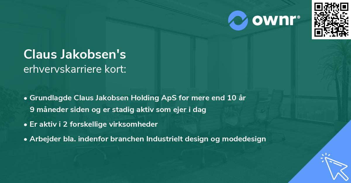 Claus Jakobsen's erhvervskarriere kort