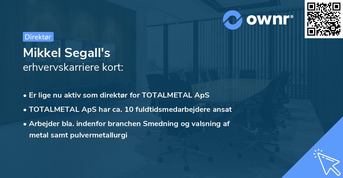 Mikkel Segall's erhvervskarriere kort