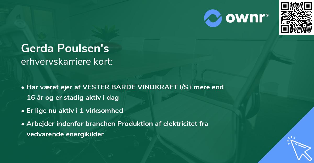 Gerda Poulsen's erhvervskarriere kort