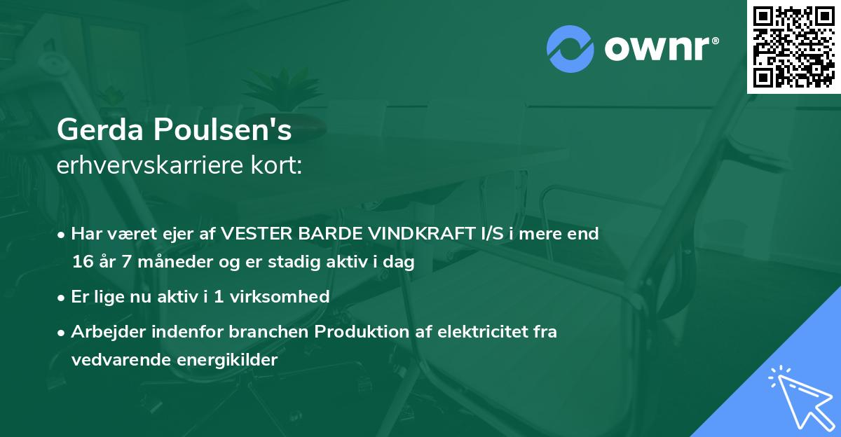 Gerda Poulsen's erhvervskarriere kort