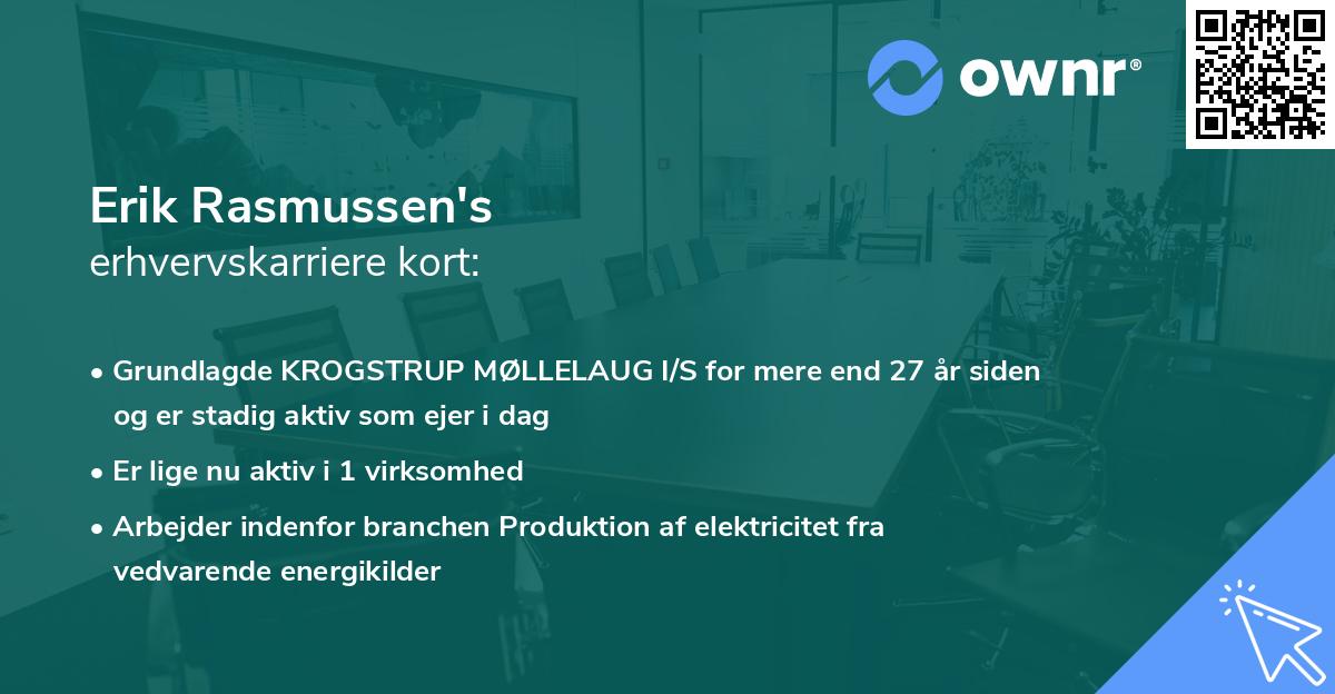 Erik Rasmussen's erhvervskarriere kort