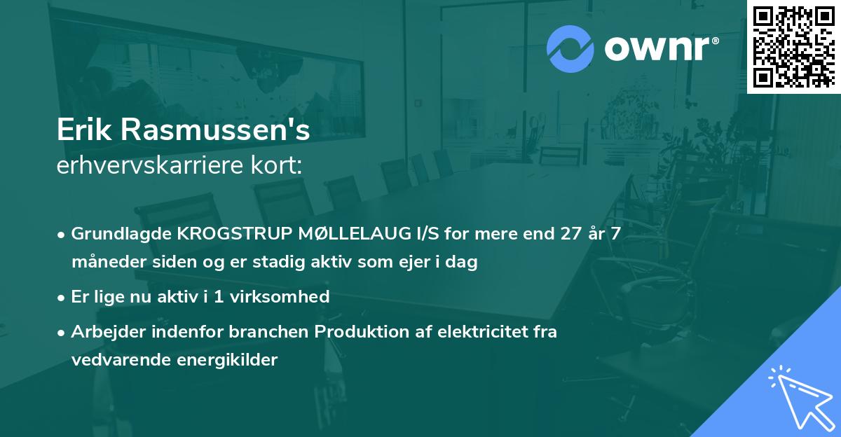 Erik Rasmussen's erhvervskarriere kort