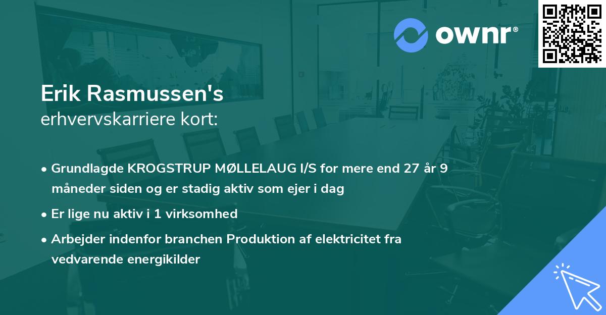 Erik Rasmussen's erhvervskarriere kort