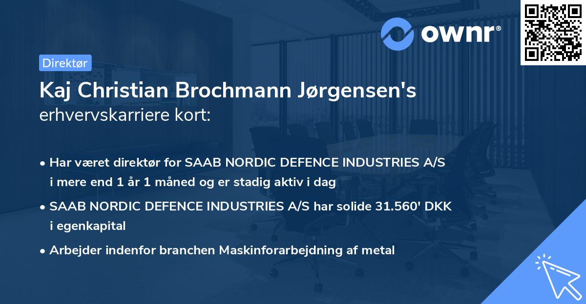 Kaj Christian Brochmann Jørgensen's erhvervskarriere kort