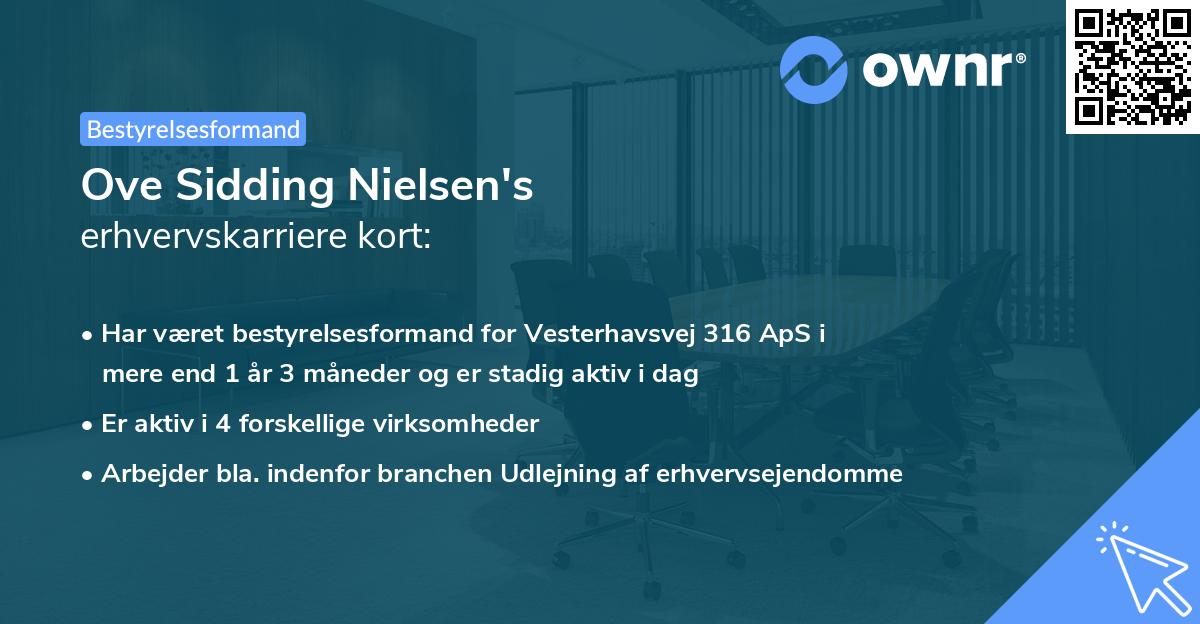 Ove Sidding Nielsen's erhvervskarriere kort