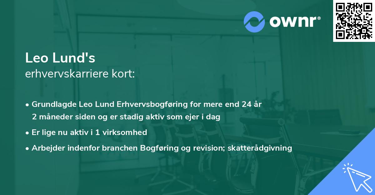 Leo Lund's erhvervskarriere kort