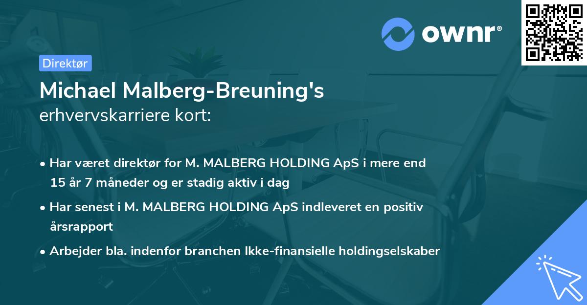 Michael Malberg-Breuning's erhvervskarriere kort
