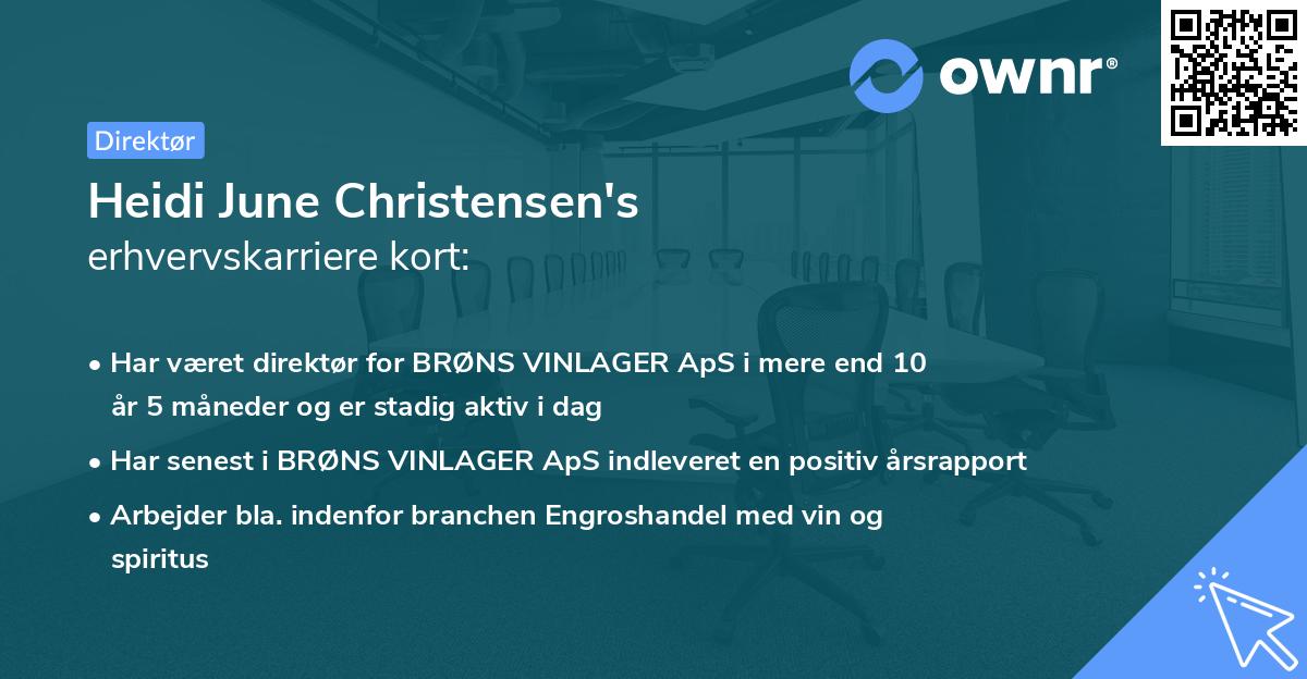 Heidi June Christensen's erhvervskarriere kort