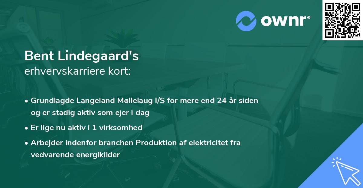 Bent Lindegaard's erhvervskarriere kort