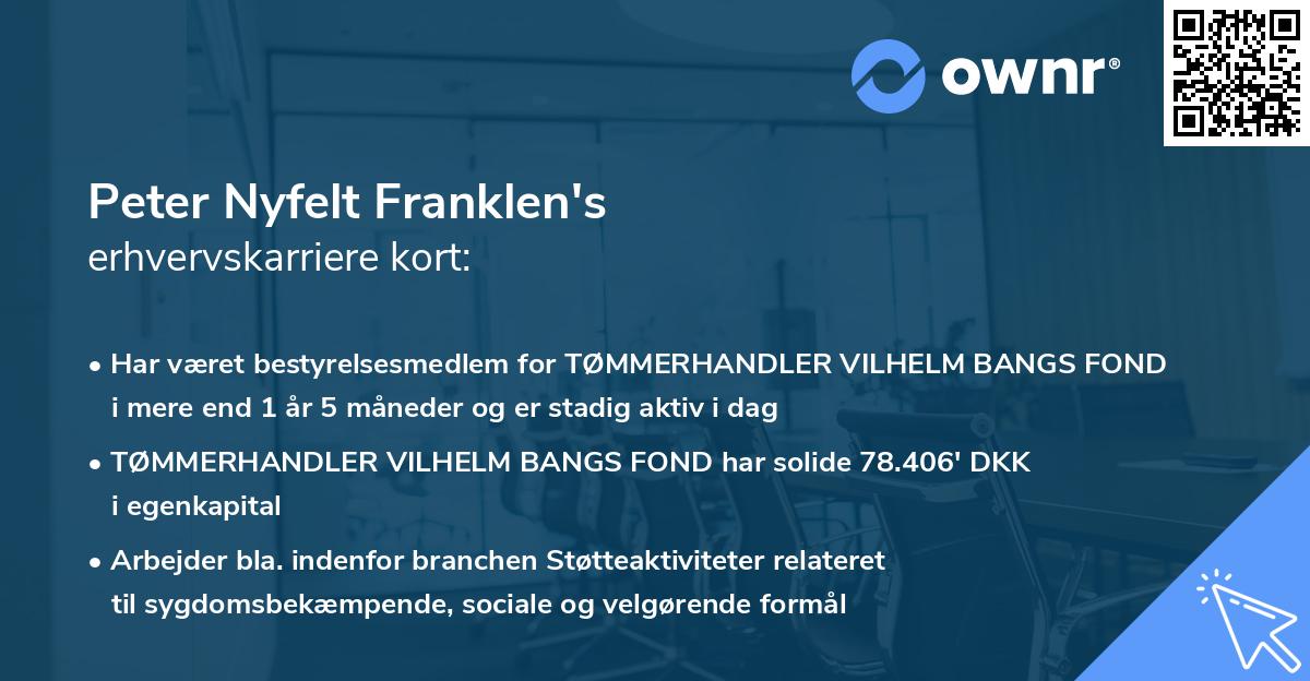 Peter Nyfelt Franklen's erhvervskarriere kort