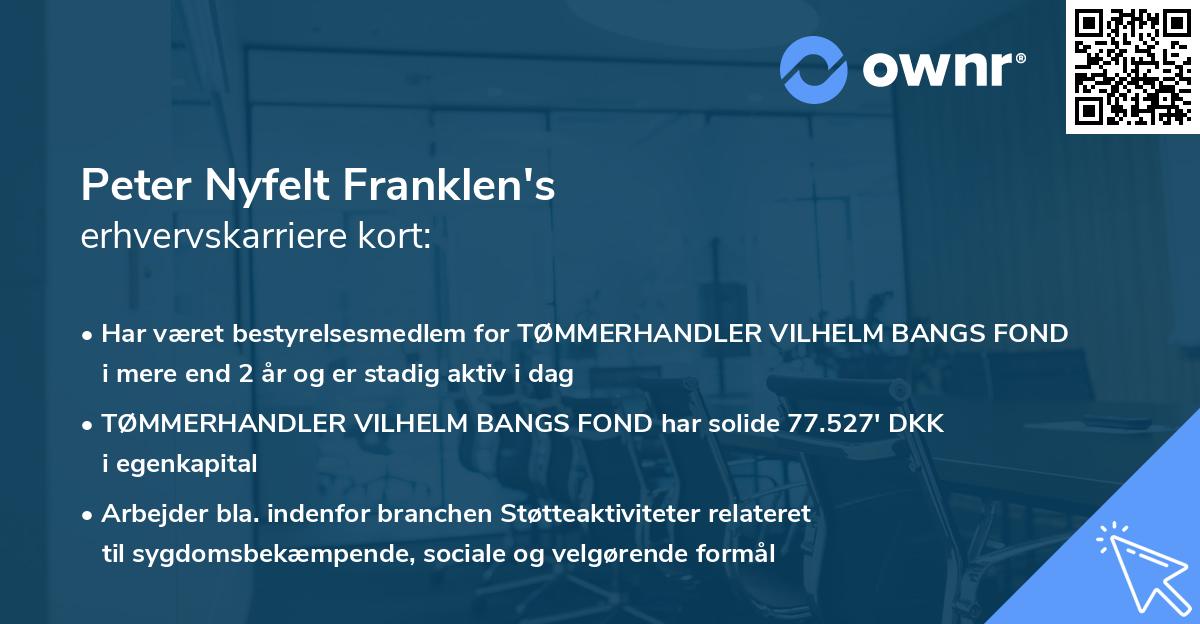 Peter Nyfelt Franklen's erhvervskarriere kort