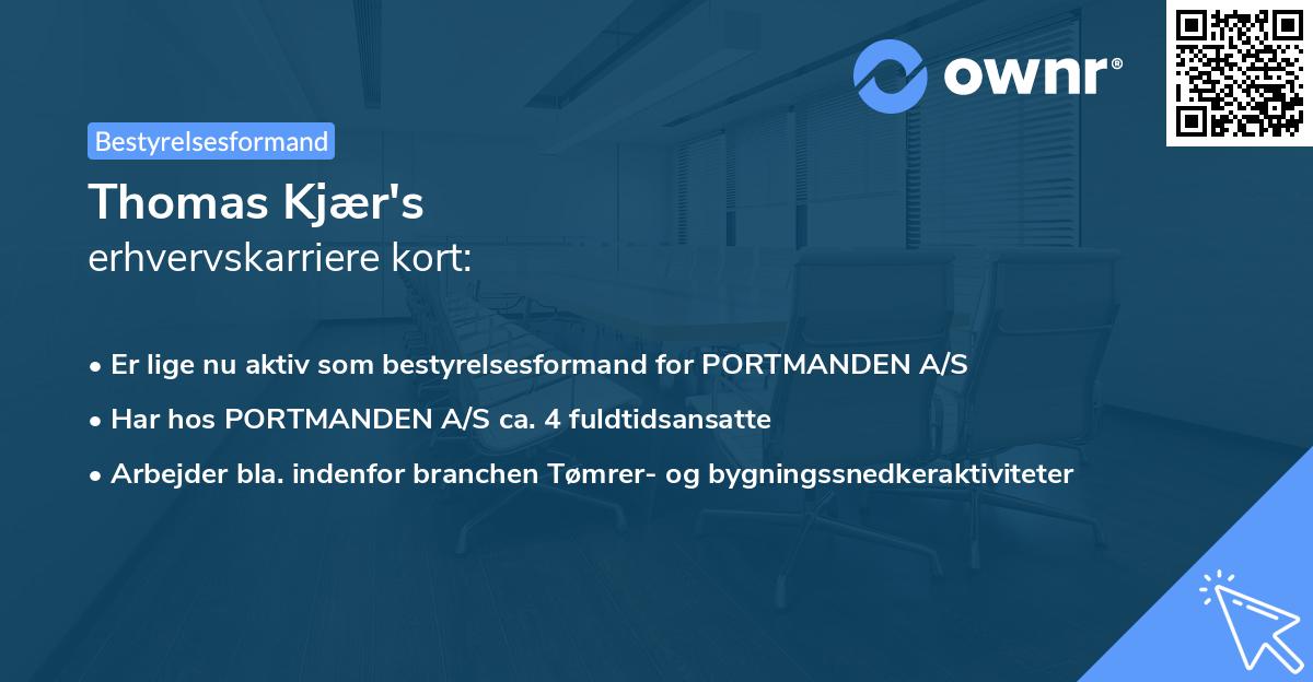 Thomas Kjær's erhvervskarriere kort