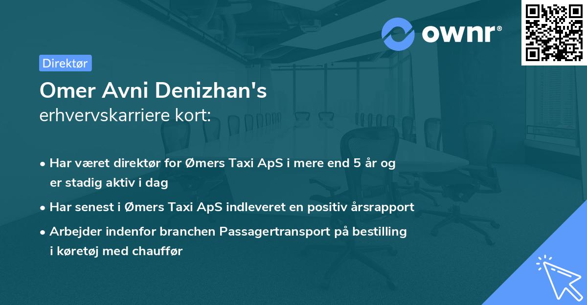 Omer Avni Denizhan's erhvervskarriere kort