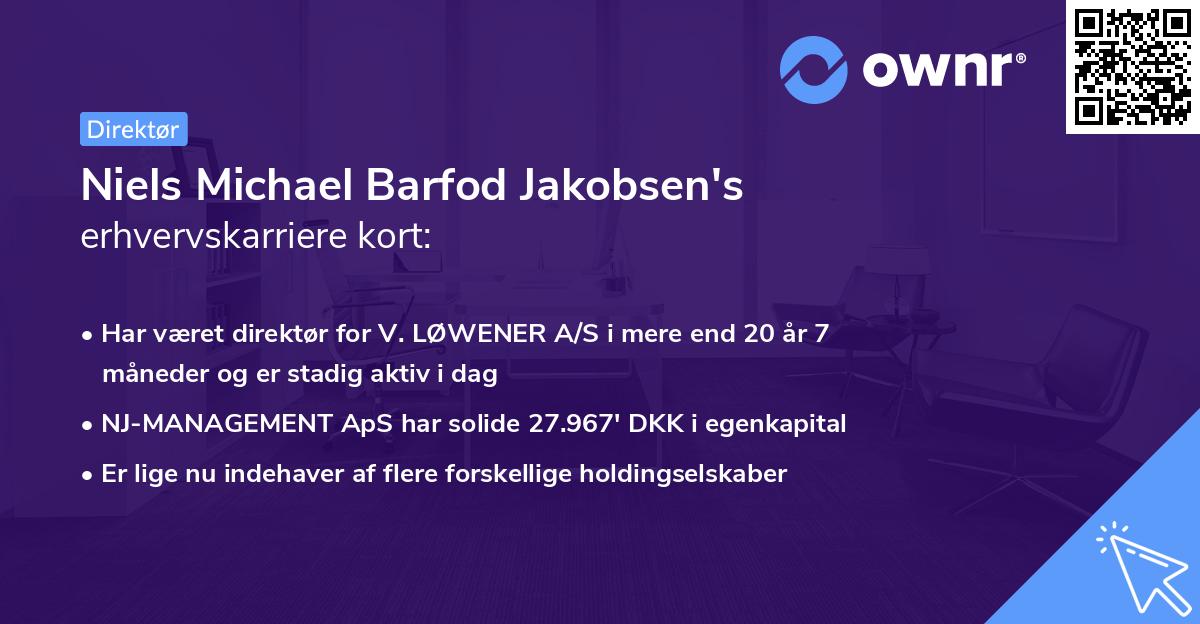 Niels Michael Barfod Jakobsen's erhvervskarriere kort