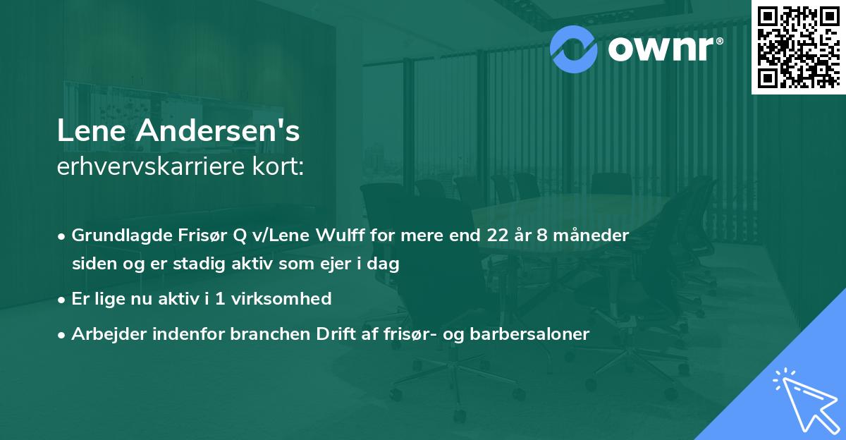Lene Andersen's erhvervskarriere kort