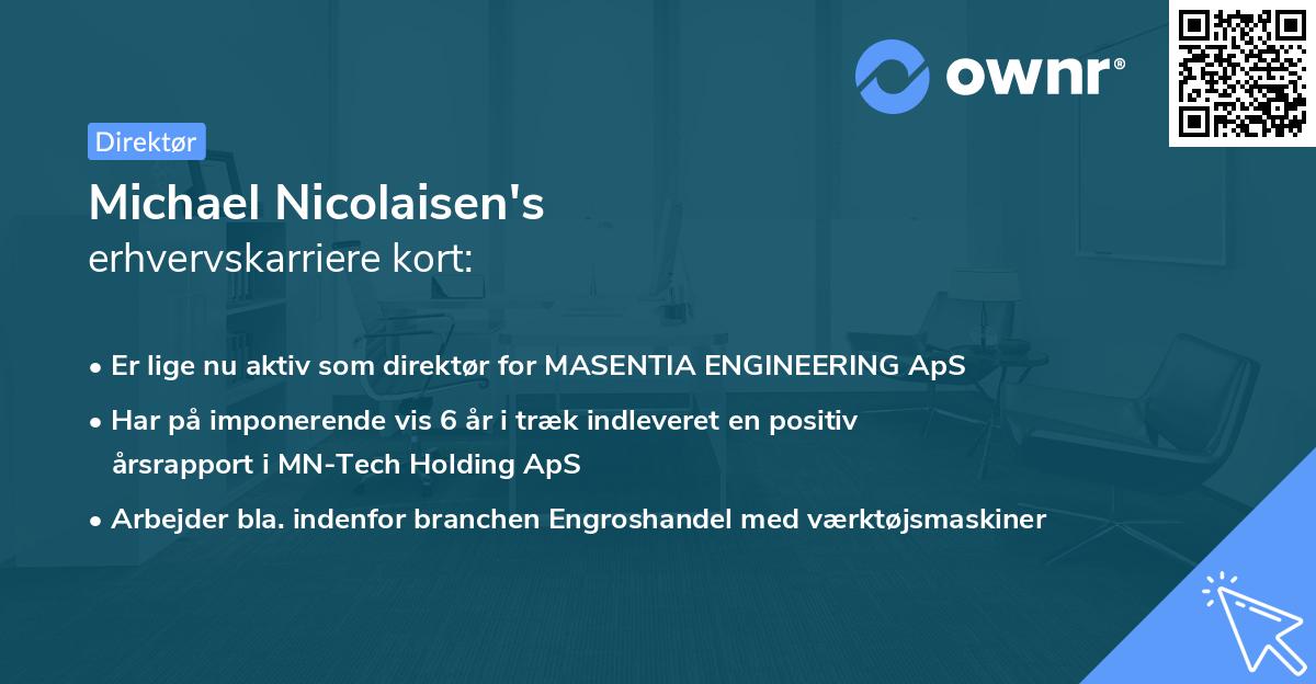 Michael Nicolaisen's erhvervskarriere kort