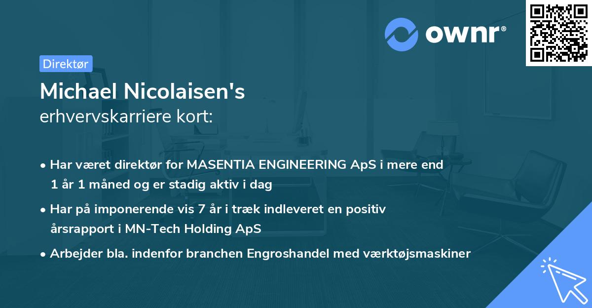 Michael Nicolaisen's erhvervskarriere kort