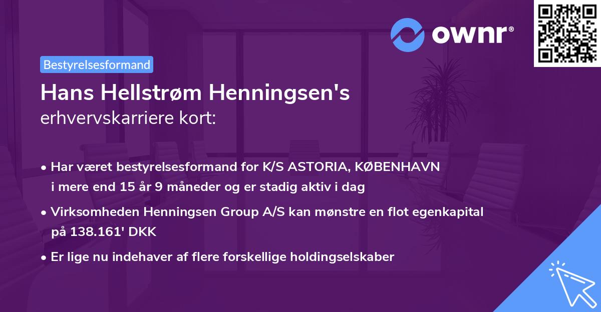 Hans Hellstrøm Henningsen's erhvervskarriere kort