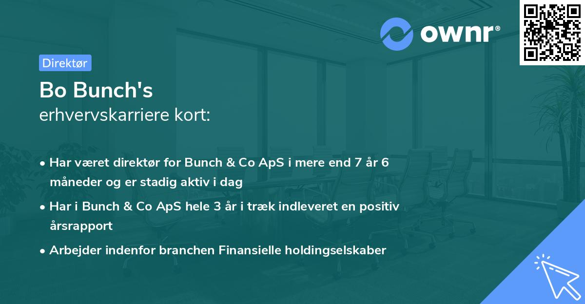 Bo Bunch's erhvervskarriere kort
