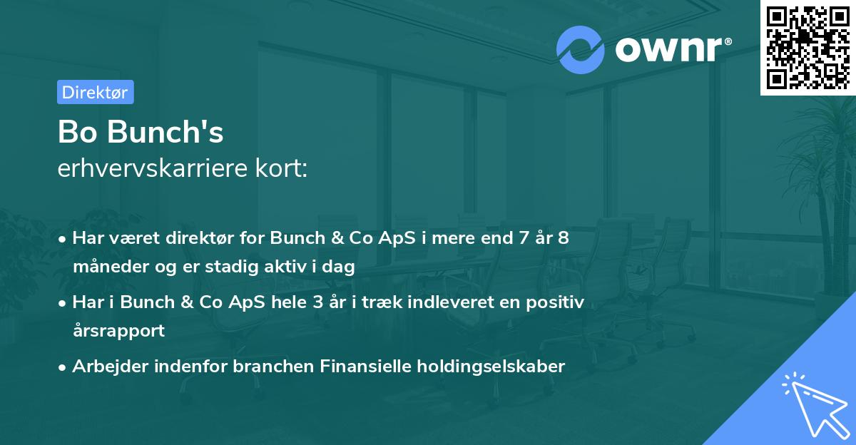 Bo Bunch's erhvervskarriere kort
