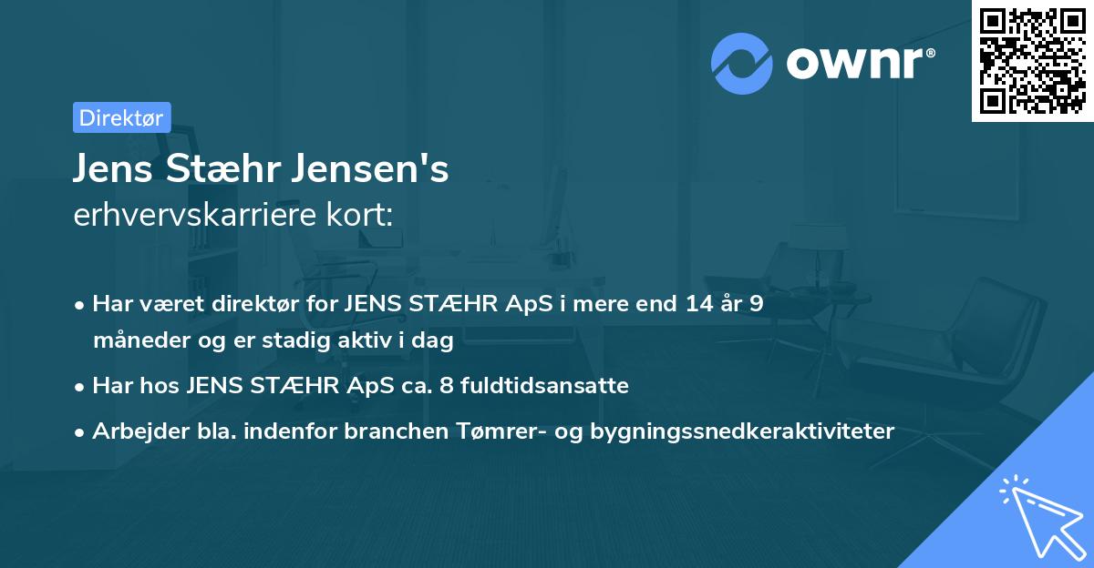 Jens Stæhr Jensen's erhvervskarriere kort