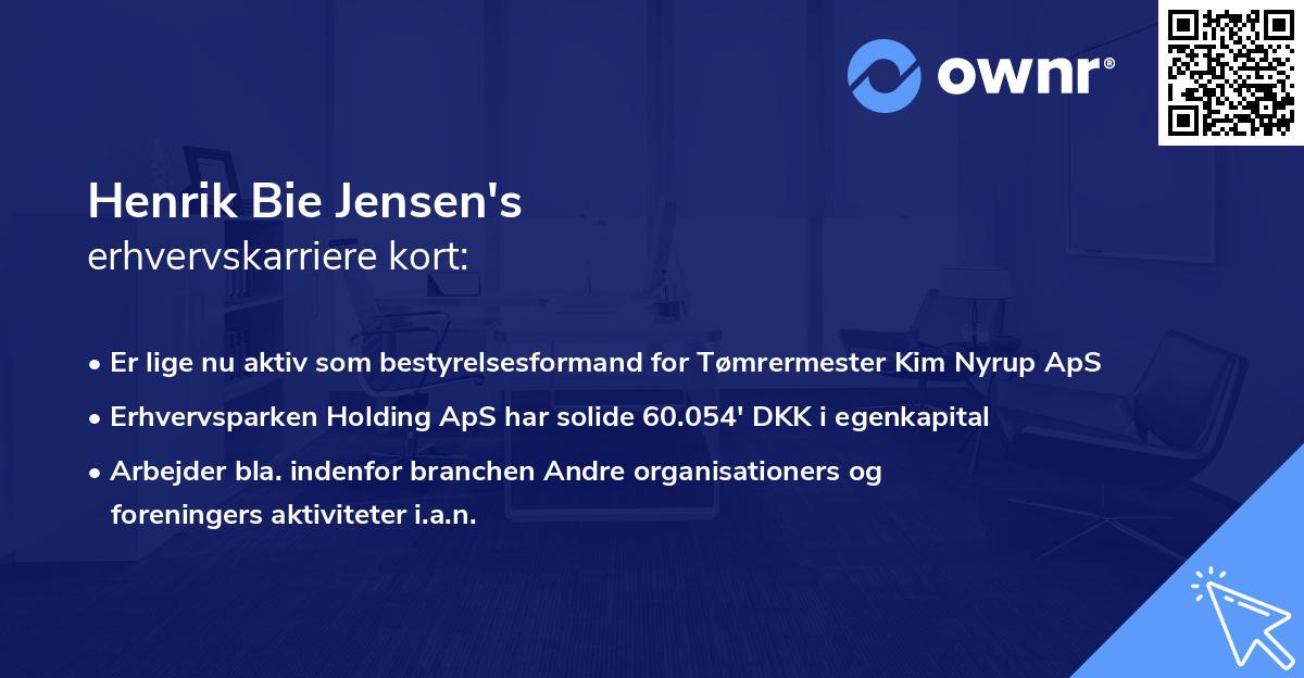 Henrik Bie Jensen's erhvervskarriere kort