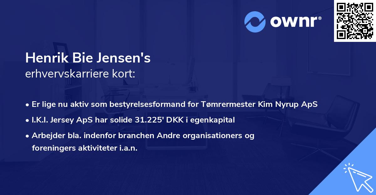 Henrik Bie Jensen's erhvervskarriere kort