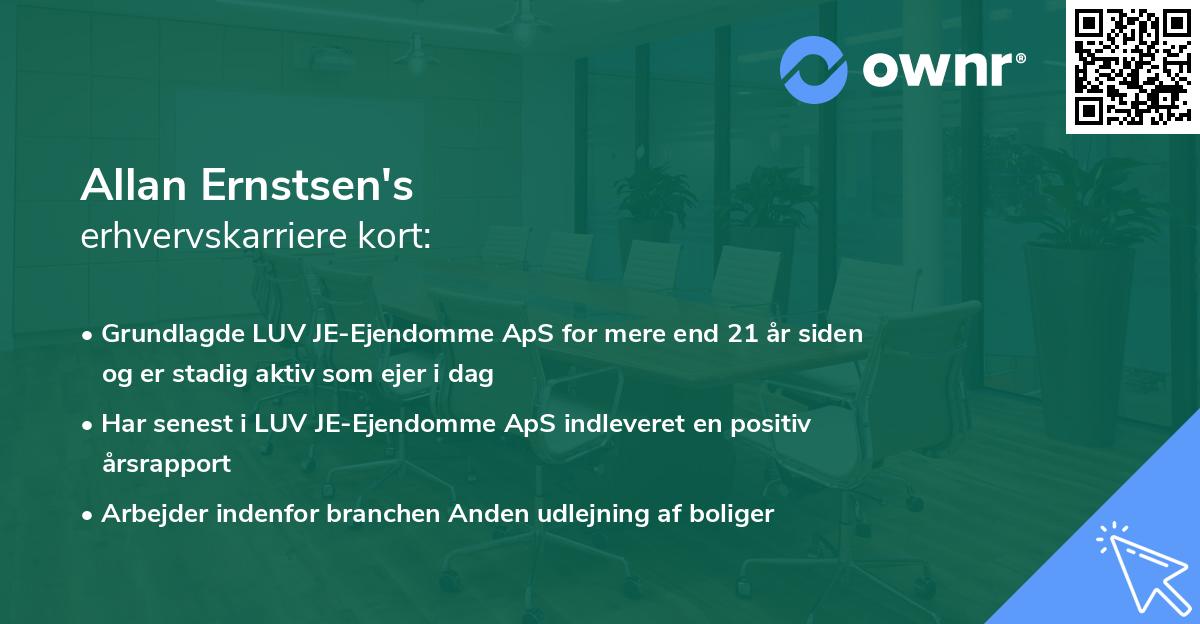 Allan Ernstsen's erhvervskarriere kort