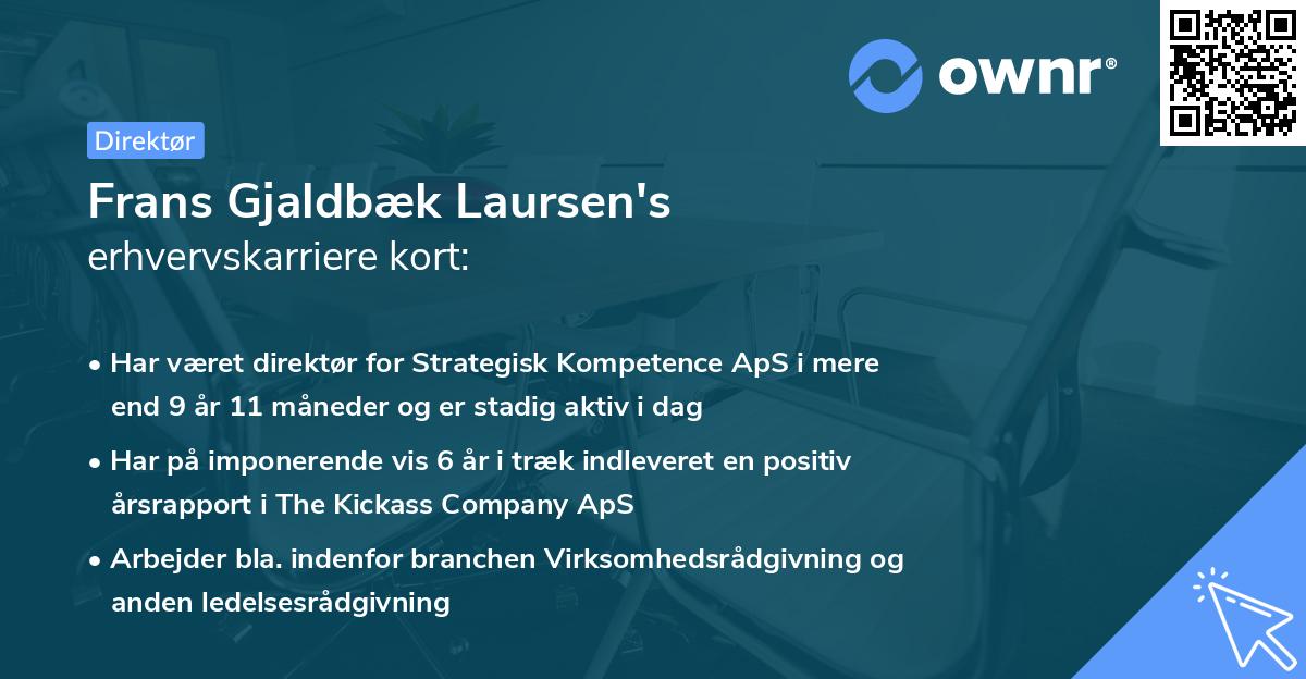 Frans Gjaldbæk Laursen's erhvervskarriere kort