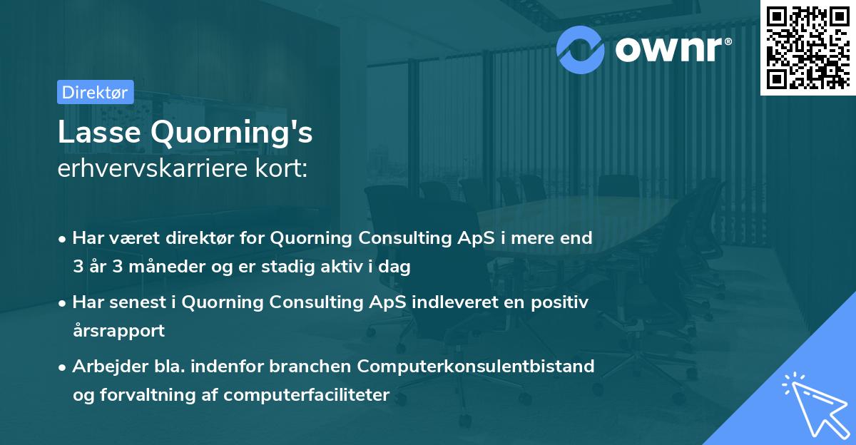Lasse Quorning's erhvervskarriere kort