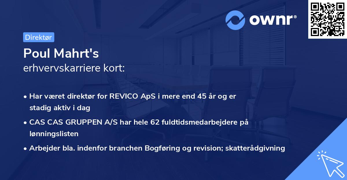 Poul Mahrt's erhvervskarriere kort