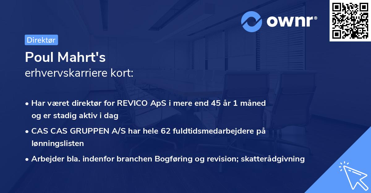 Poul Mahrt's erhvervskarriere kort