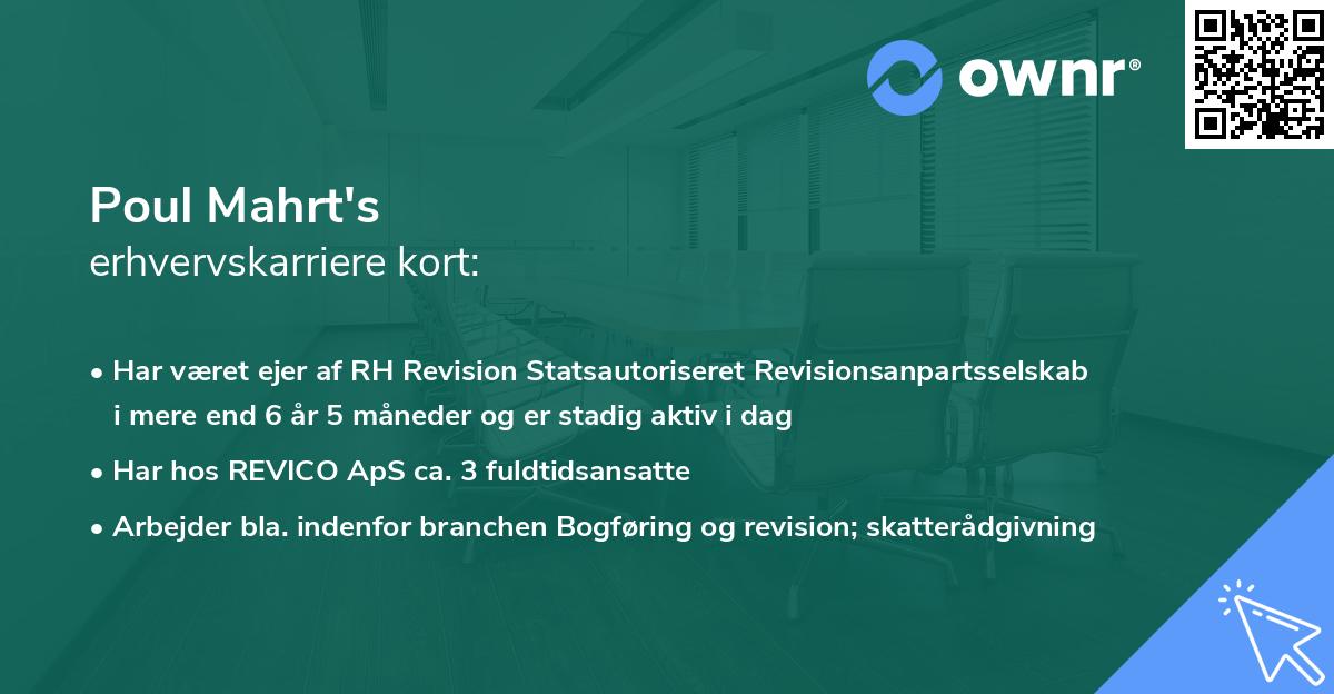 Poul Mahrt's erhvervskarriere kort