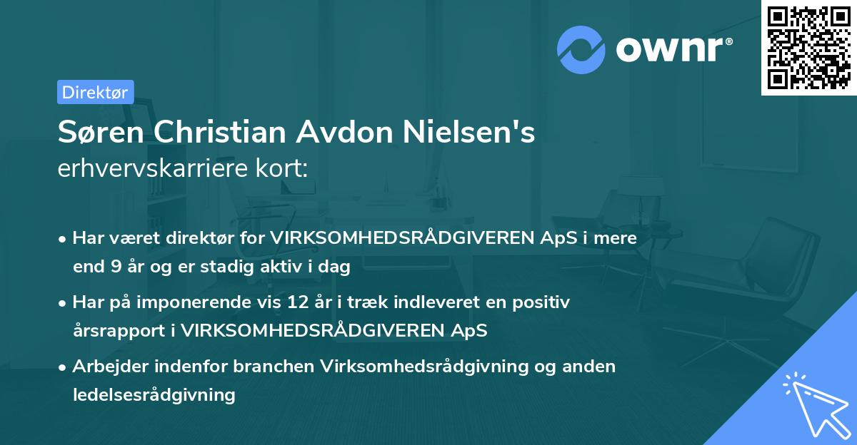 Søren Christian Avdon Nielsen's erhvervskarriere kort