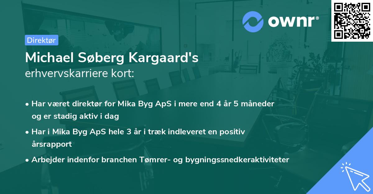 Michael Søberg Kargaard's erhvervskarriere kort