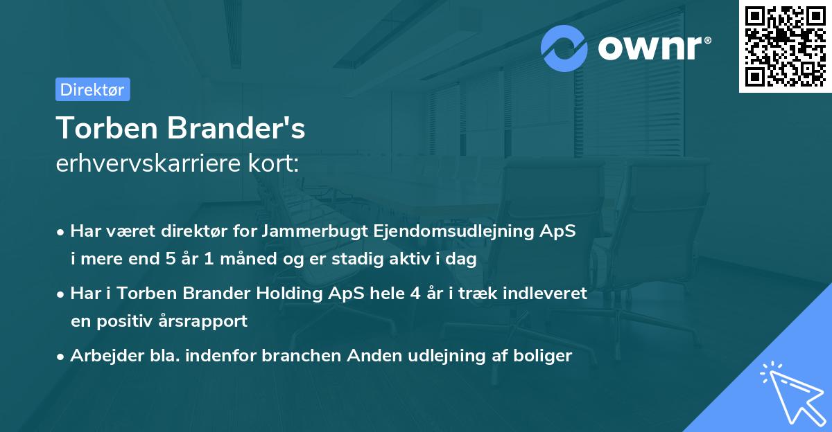 Torben Brander's erhvervskarriere kort