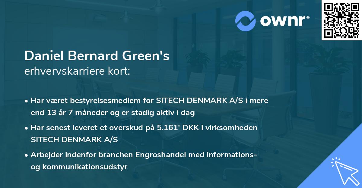 Daniel Bernard Green's erhvervskarriere kort