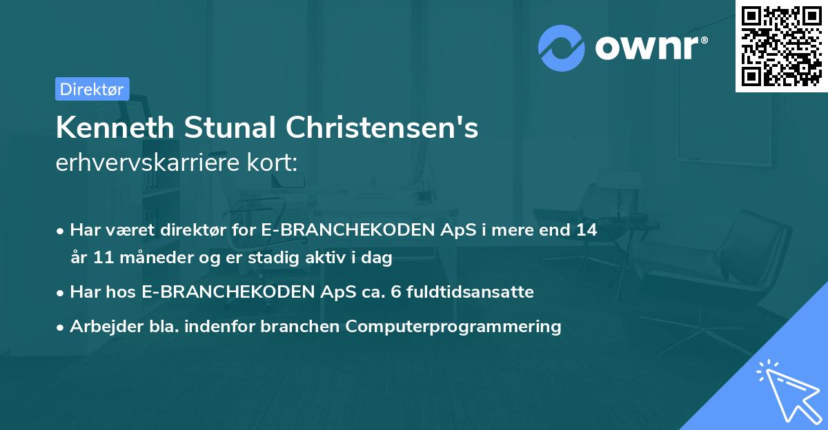Kenneth Stunal Christensen's erhvervskarriere kort