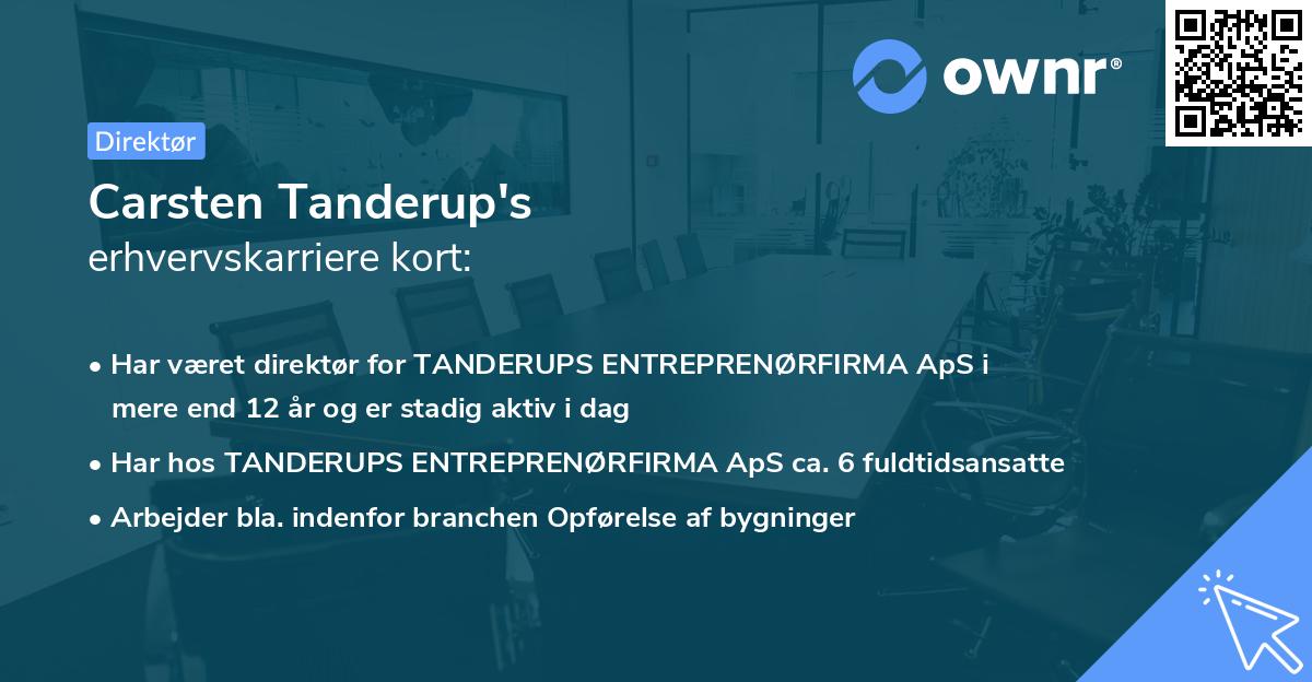 Carsten Tanderup's erhvervskarriere kort