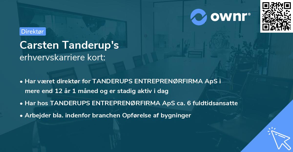 Carsten Tanderup's erhvervskarriere kort