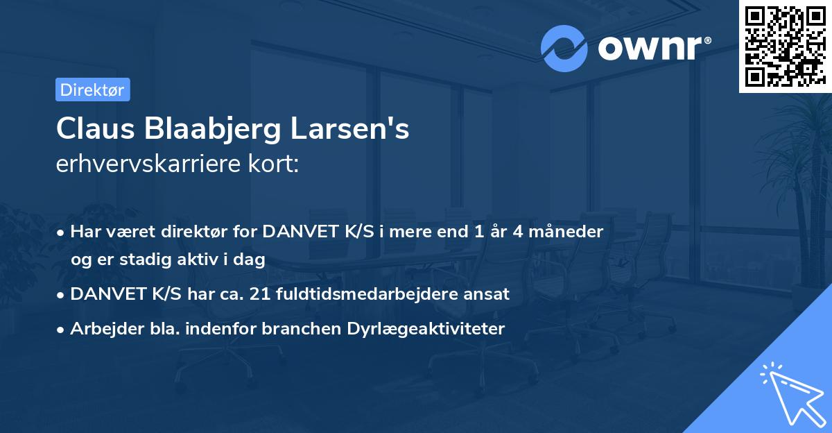 Claus Blaabjerg Larsen's erhvervskarriere kort