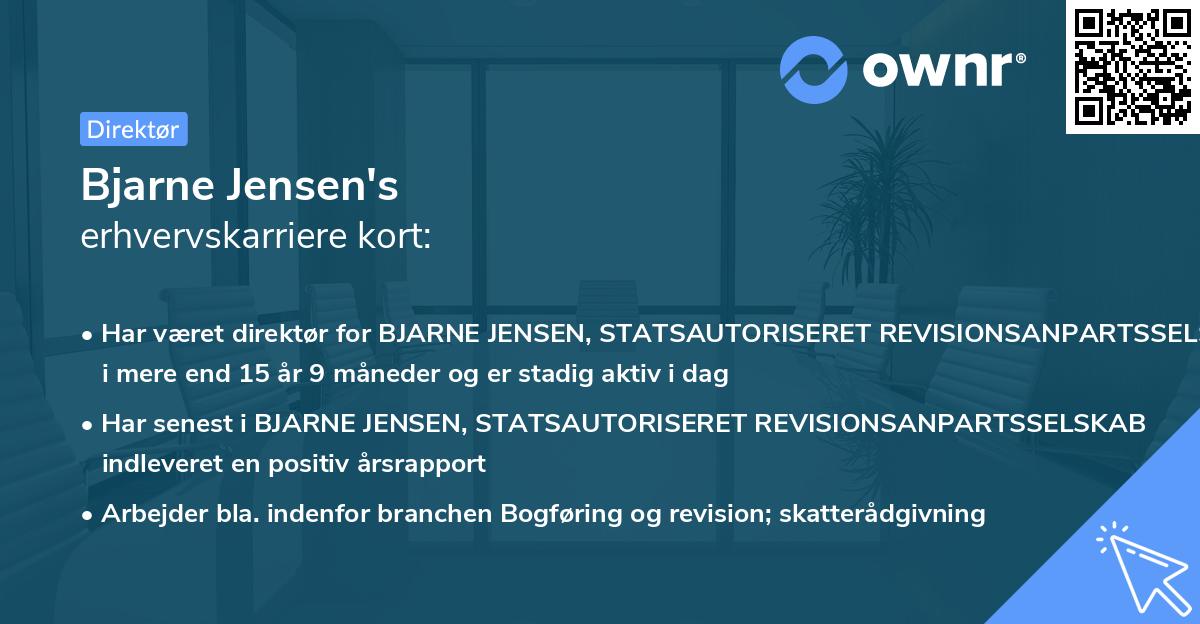 Bjarne Jensen's erhvervskarriere kort
