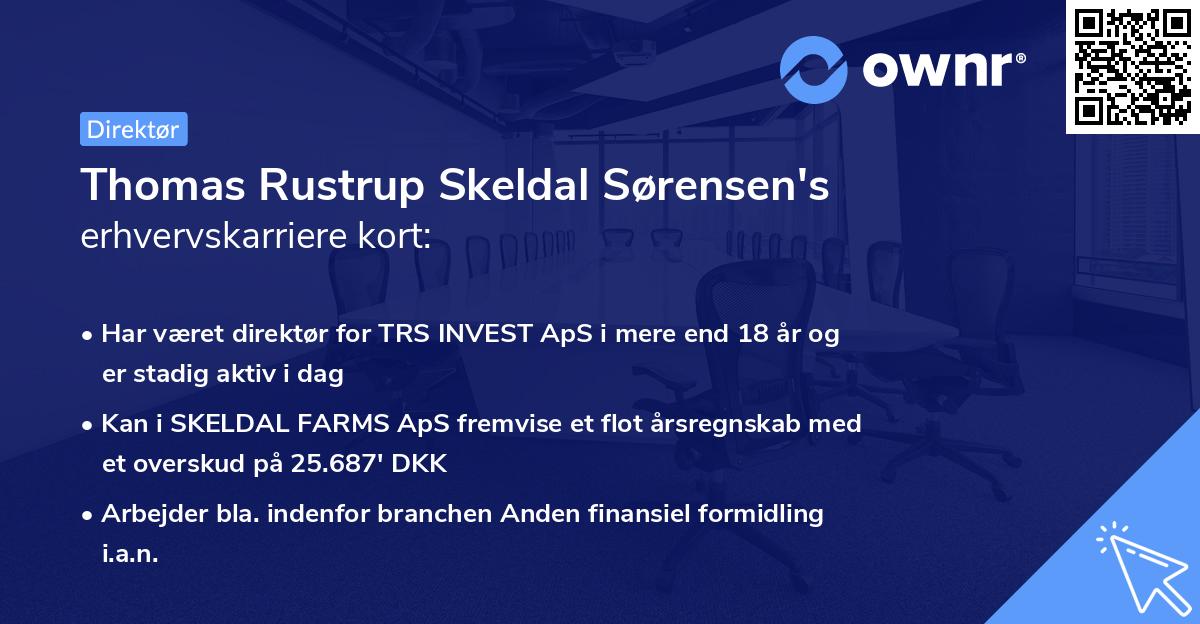 Thomas Rustrup Skeldal Sørensen's erhvervskarriere kort