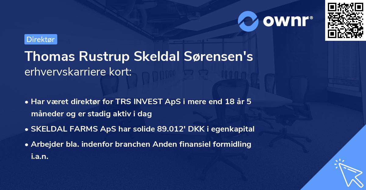 Thomas Rustrup Skeldal Sørensen's erhvervskarriere kort