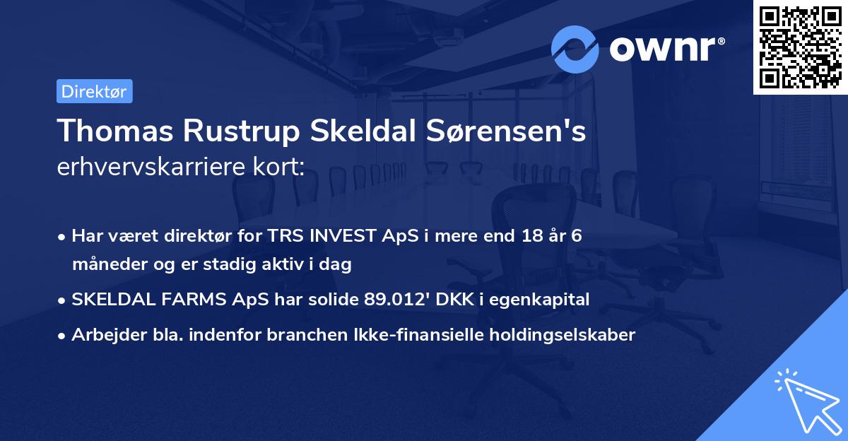 Thomas Rustrup Skeldal Sørensen's erhvervskarriere kort
