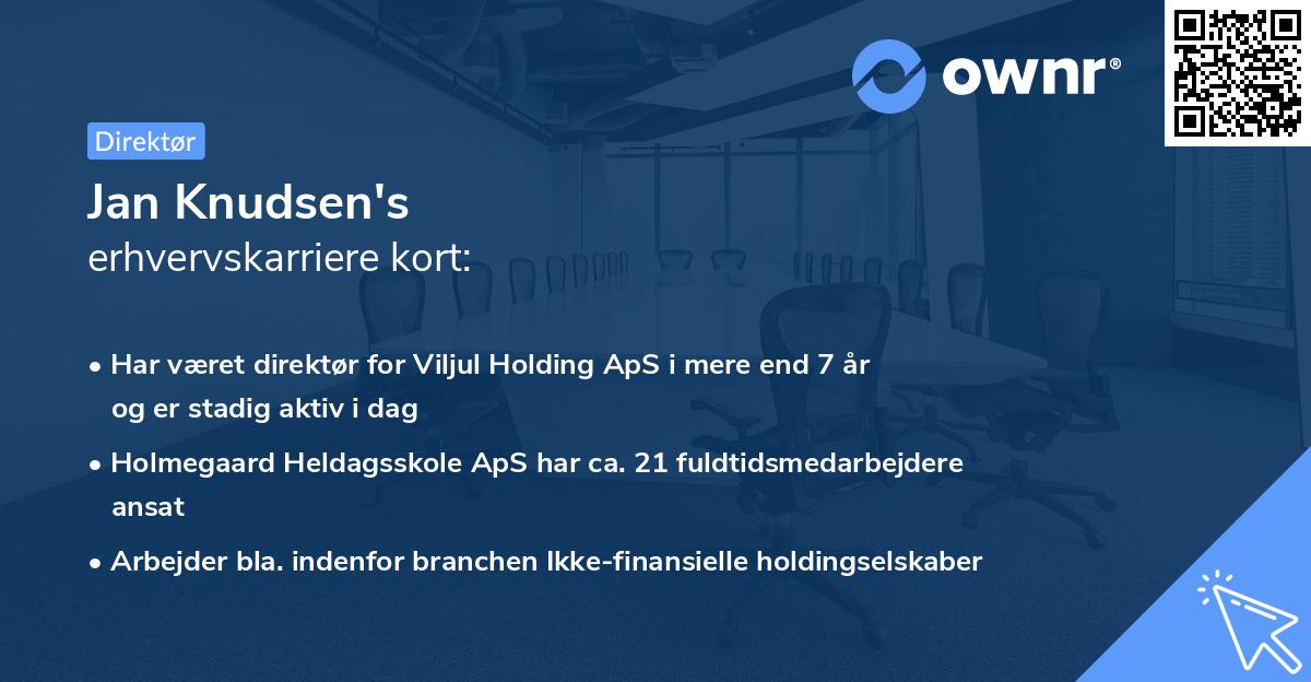 Jan Knudsen's erhvervskarriere kort