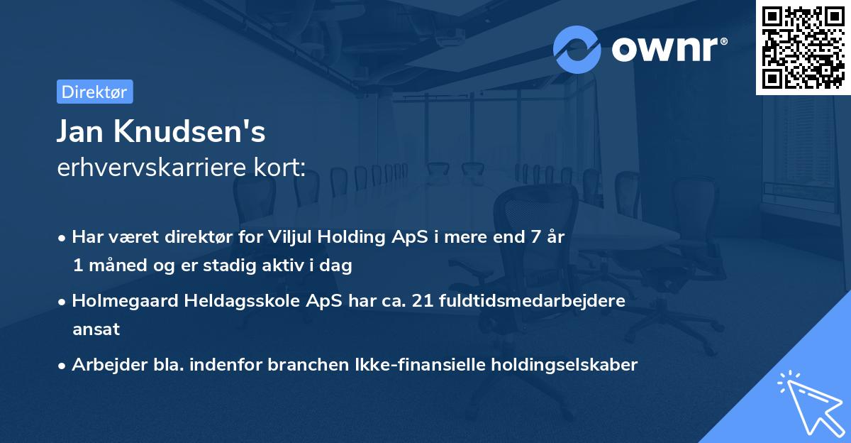 Jan Knudsen's erhvervskarriere kort