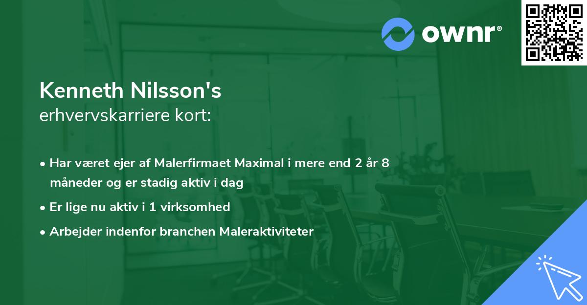 Kenneth Nilsson's erhvervskarriere kort