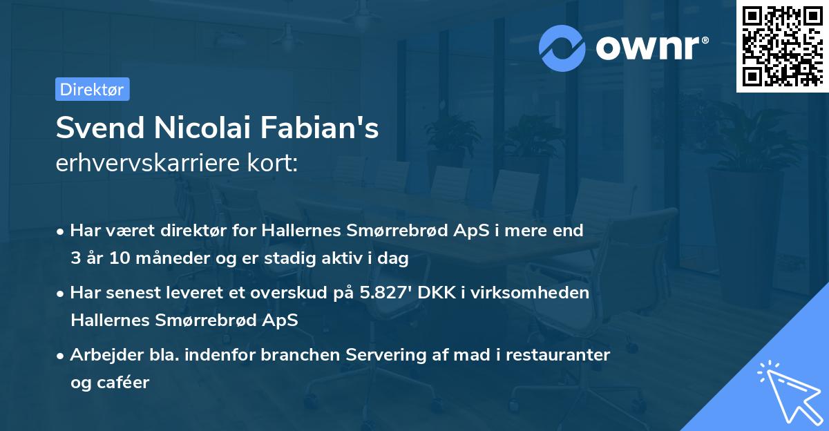 Svend Nicolai Fabian's erhvervskarriere kort