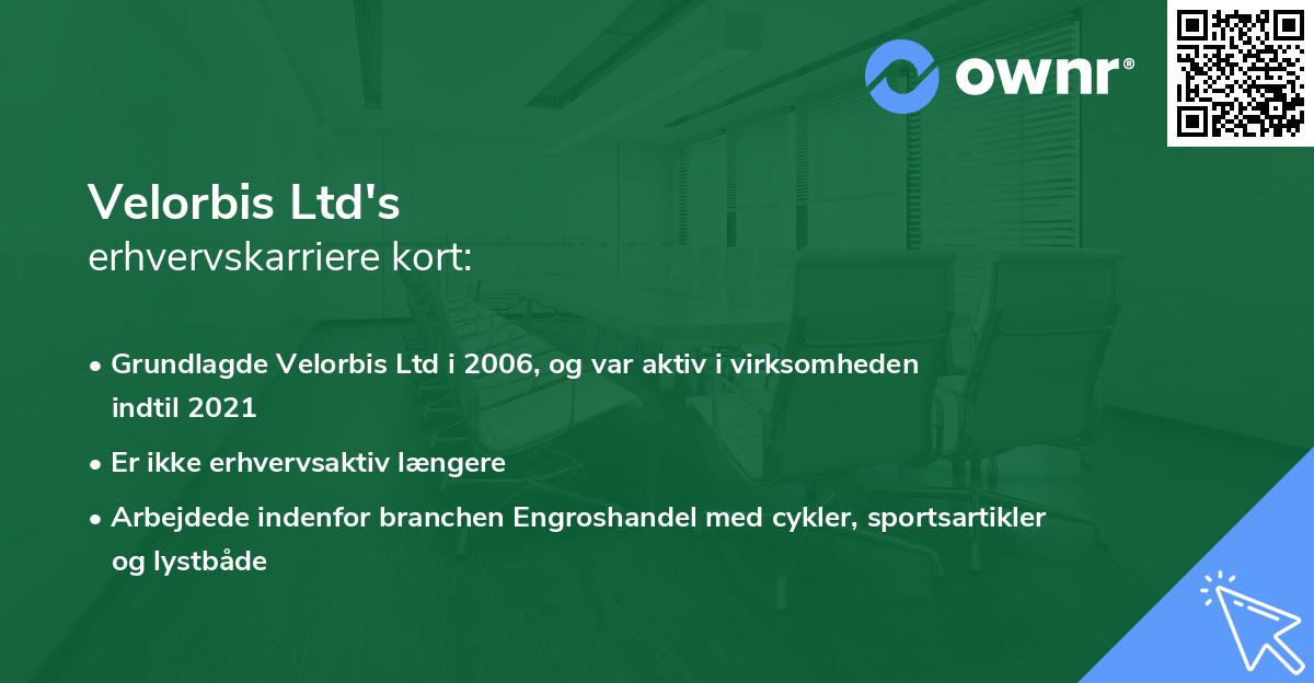 Velorbis Ltd's erhvervskarriere kort
